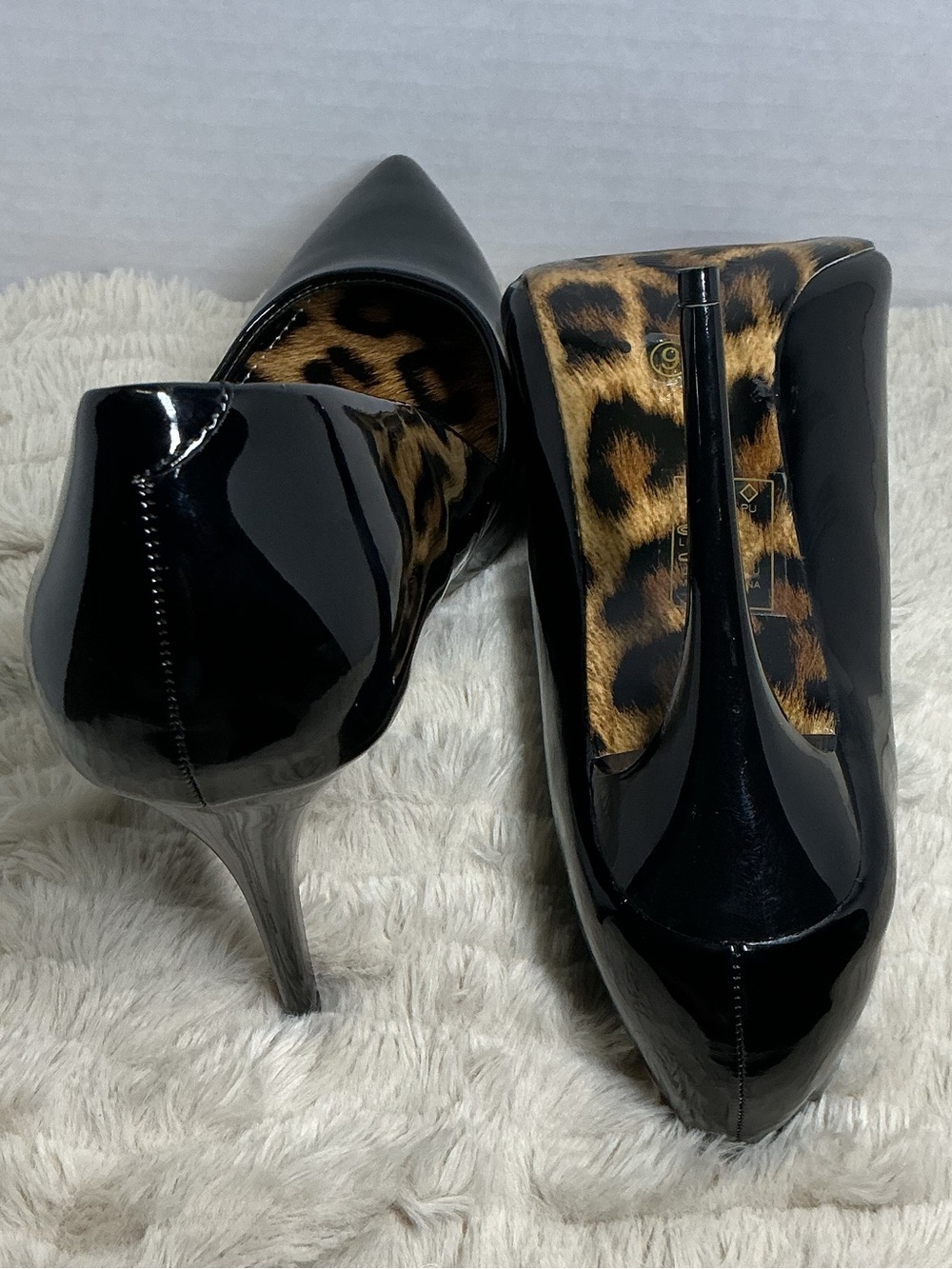Azalea Wang Black Leopard Print Pointed Toe Stiletto Pumps Women’s Size 9 NWOB - Picture 5 of 16